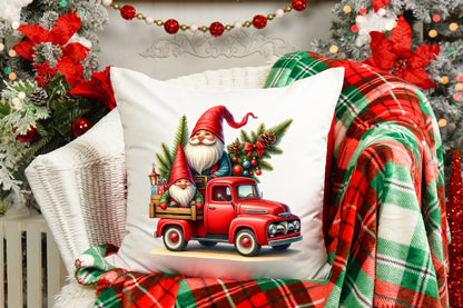 Christmas Gnome Truck PNG Bundle | Watercolor Christmas Gnomes with Vintage Red Trucks, Holiday Trees & Gifts
