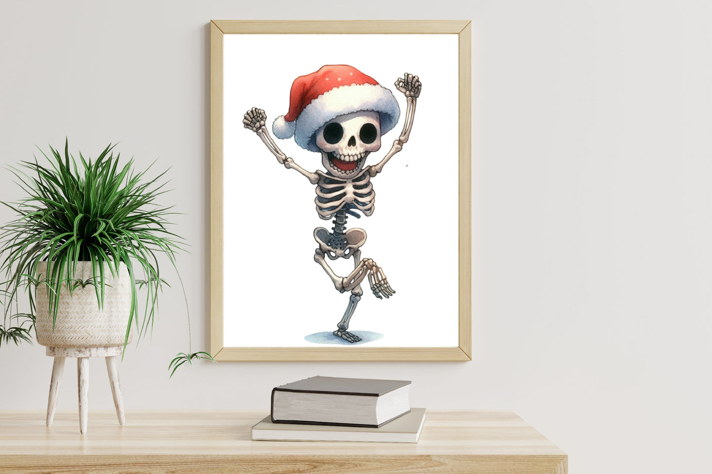 22 Watercolor Christmas Skeleton PNG Funny Holiday Skeleton Clipart Bundle