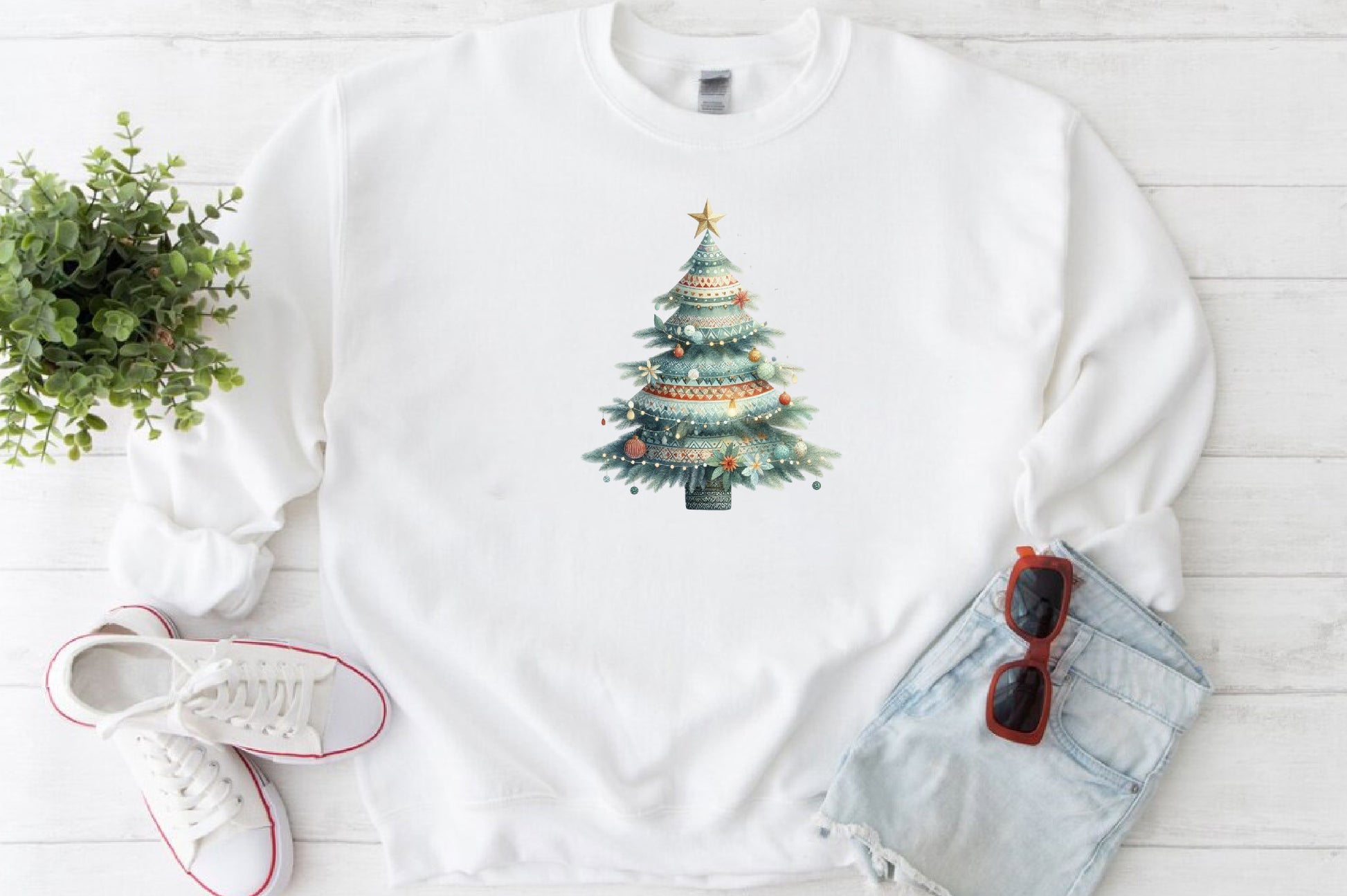 19 Watercolor Boho Christmas Tree PNG Holiday Tree Clipart