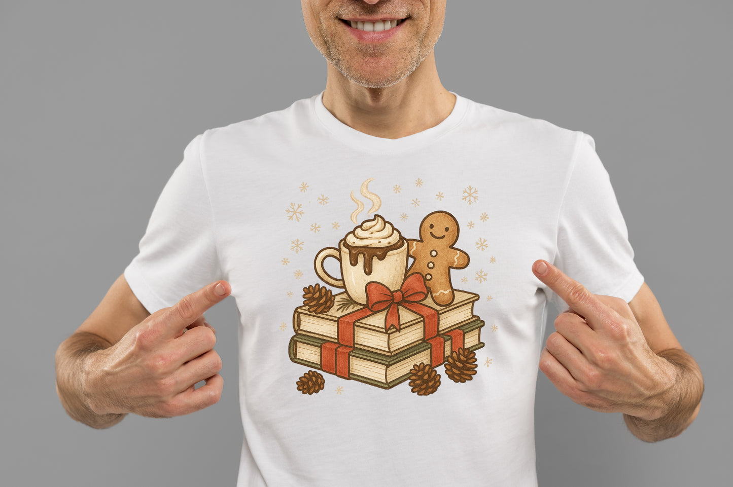 Cozy Christmas Gingerbread Hot Cocoa Books PNG