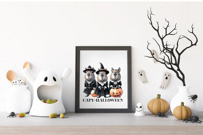 Capy Halloween PNG | Cute Capybara Witch Halloween Pumpkin Sublimation