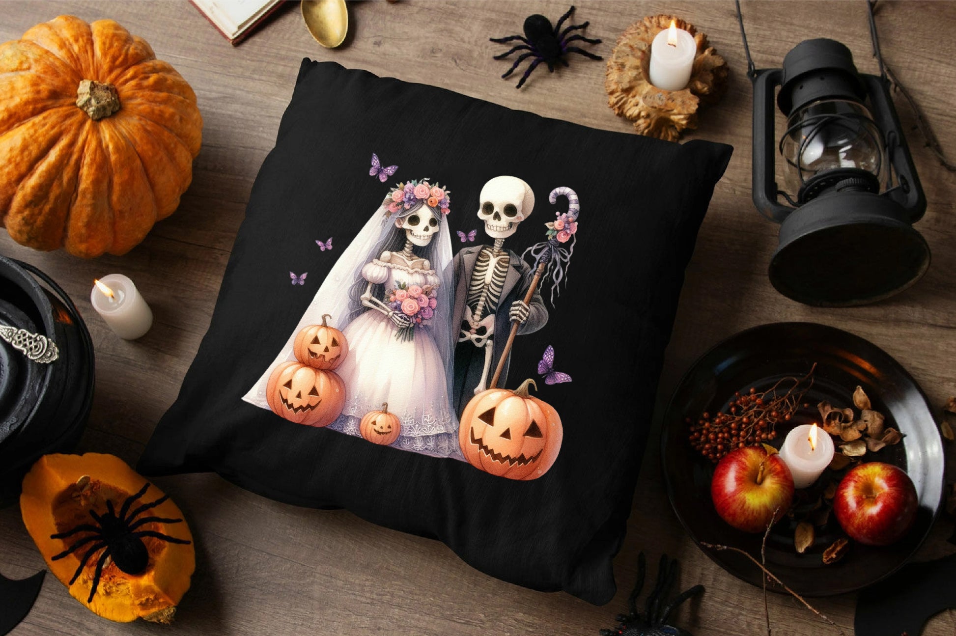 20 Halloween Couple Skeleton PNG Gothic Spooky Romance Pumpkin Clipart