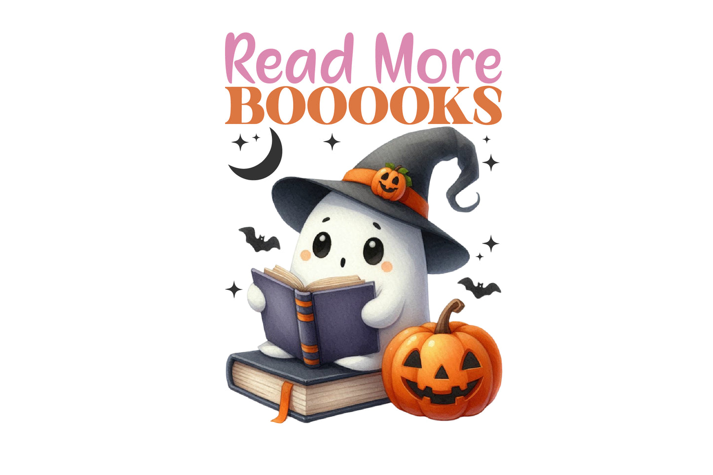 8 Watercolor Halloween Funny Ghost PNG Clipart Bundle Cute Boo