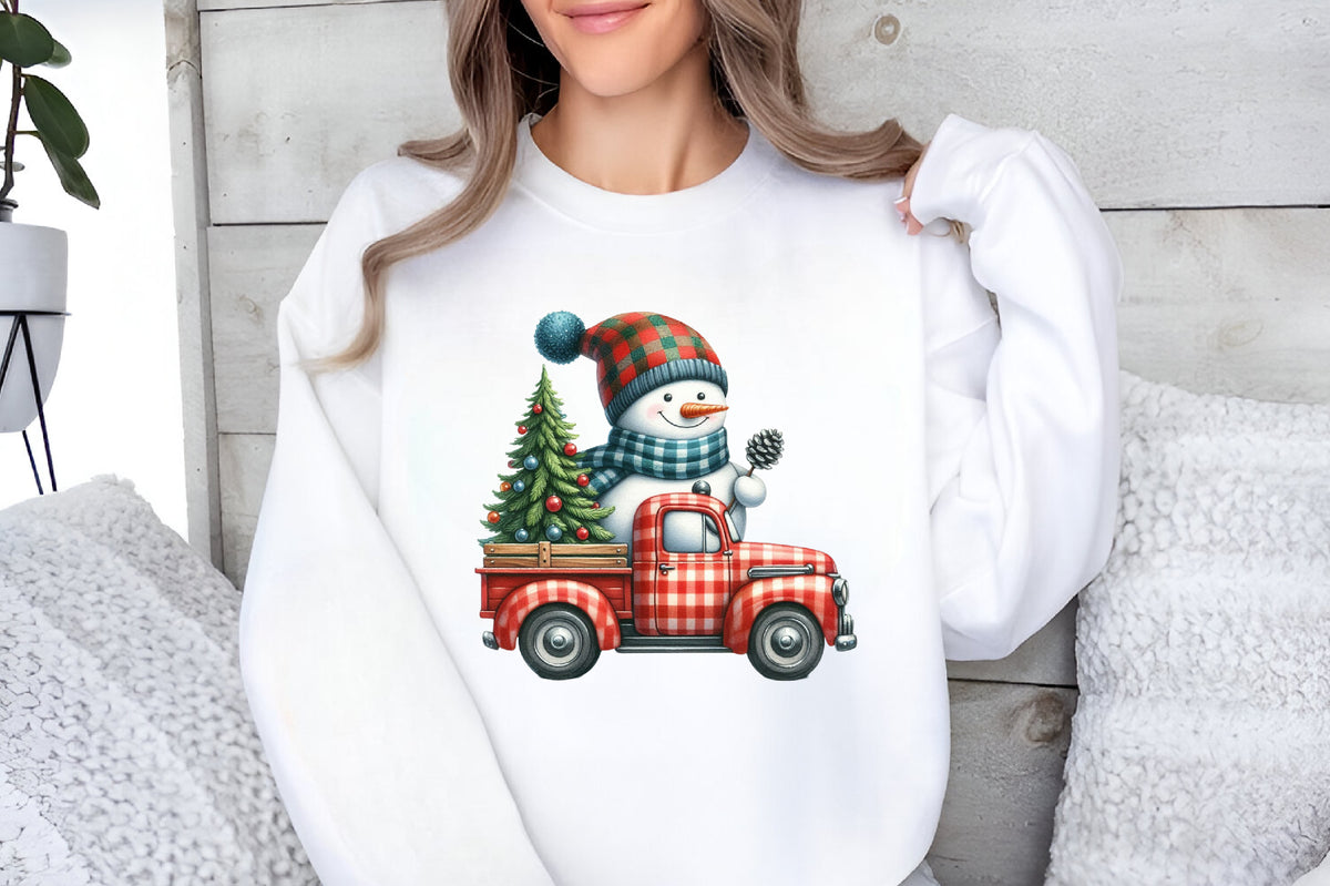 Watercolor Christmas Truck & Snowman PNG Bundle 26 Holiday Designs
