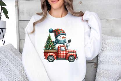 Watercolor Christmas Truck & Snowman PNG Bundle 26 Holiday Designs