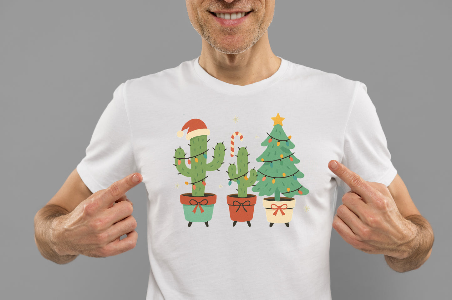 Cute Christmas Cactus PNG Holiday Christmas Tree Sublimation