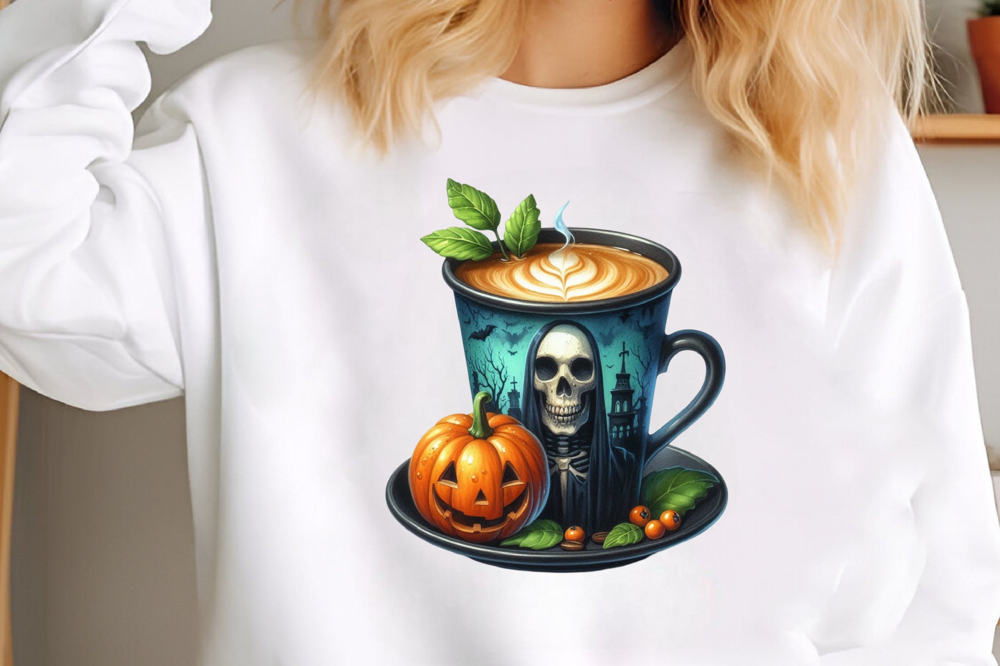 Halloween Coffee Cup PNG Bundle Spooky Pumpkin Coffee Clipart