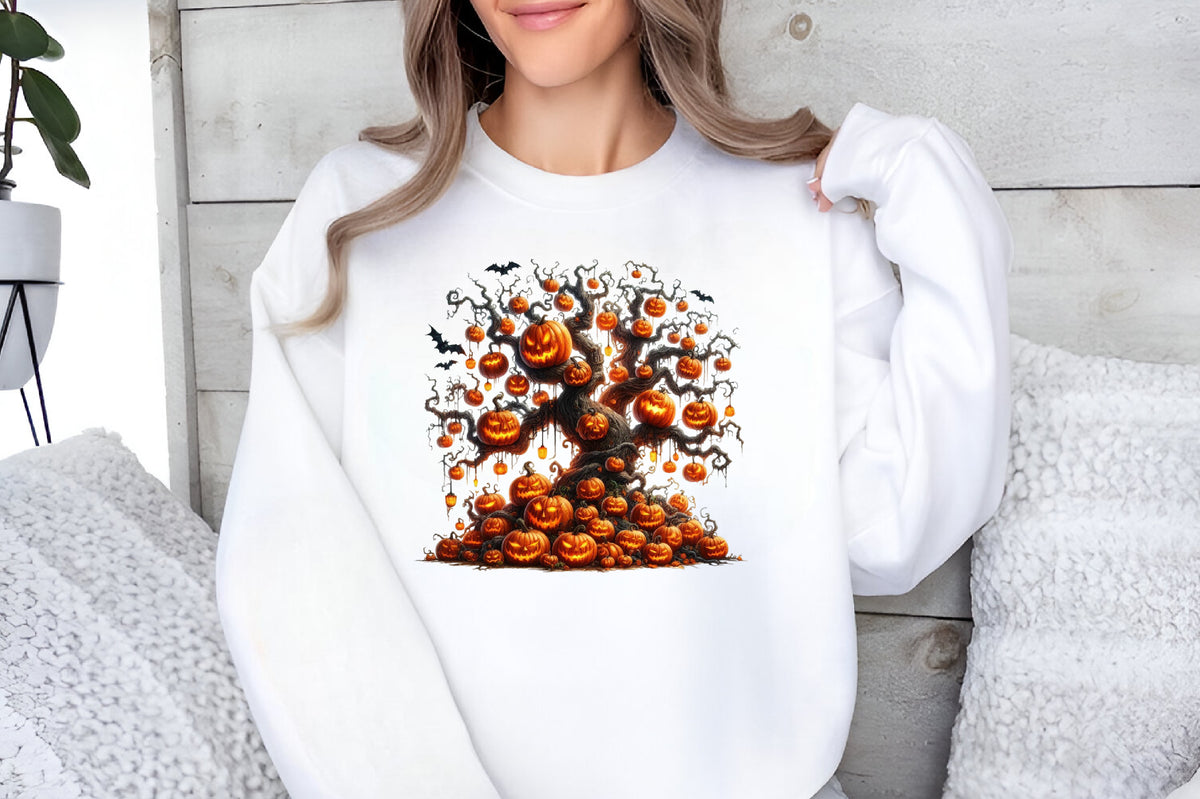 Halloween Tree with Pumpkin PNG Bundle Spooky Pumpkin Tree Clipart