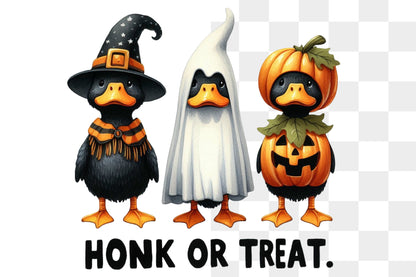 Halloween Duck Trio PNG Honk or Treat Cute Spooky Duck Sublimation