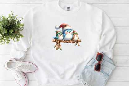 Christmas Funny Birds PNG Clipart Bundle | Watercolor Christmas Birds with Santa Hats, Holiday Hats, Ornaments & Festive Decorations