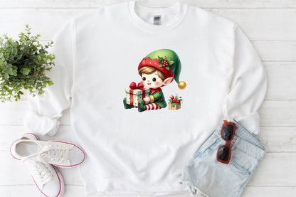 Christmas Cute Elves PNG Bundle | Watercolor Christmas Elf Clipart, Cute Santa Elves & Festive Holiday Sublimation