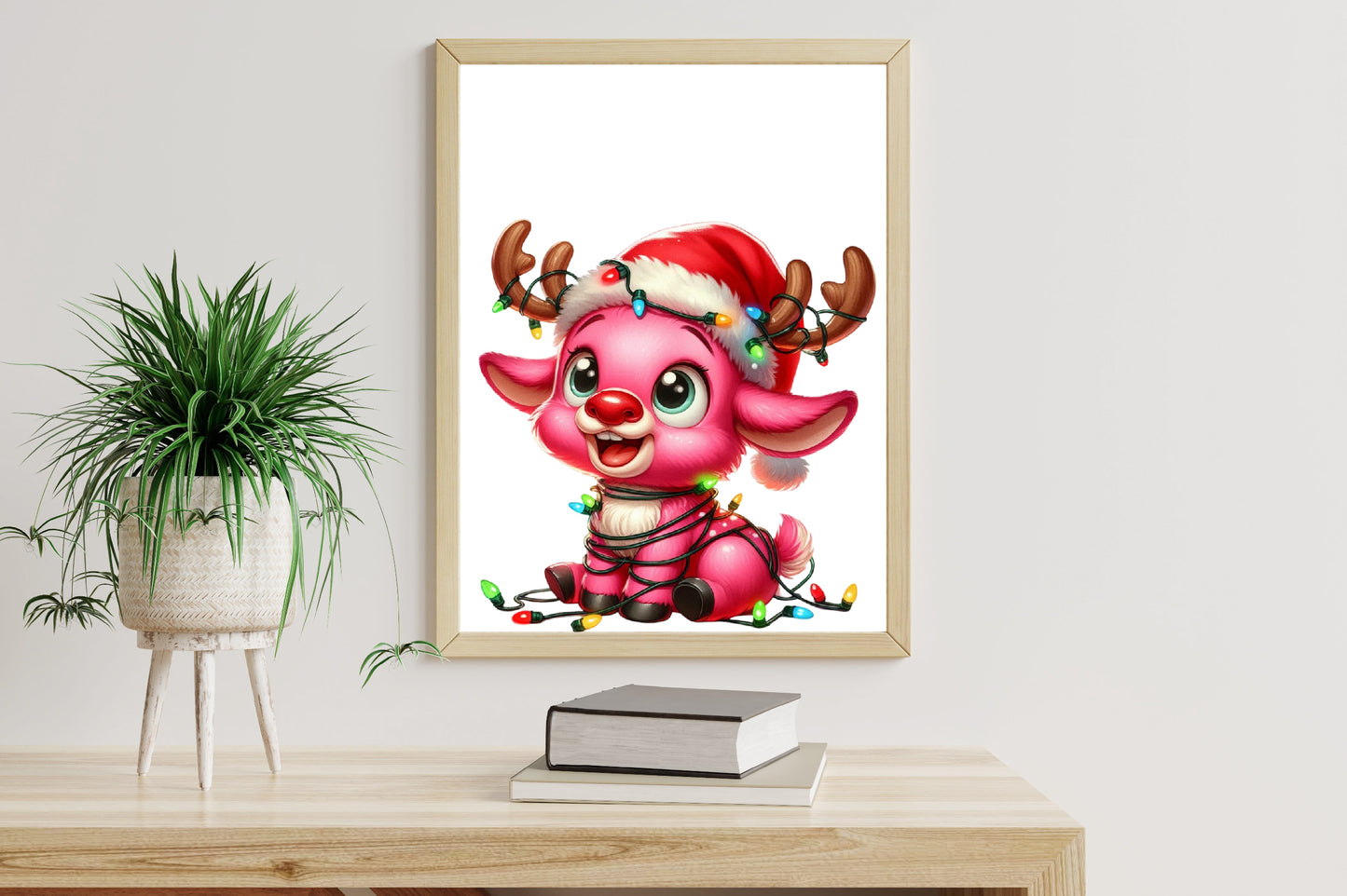 Pink Christmas Clipart PNG Bundle | Pink Santa, Donut, Cactus, Highland Cow, Teddy Bear, Cat & Cute Holiday Designs