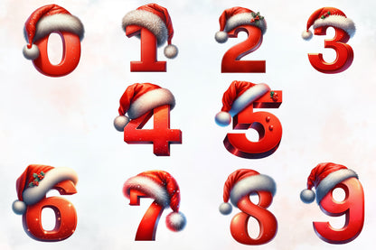 Christmas Alphabet PNG Bundle | Watercolor Santa Hat Letters, Christmas ABC Clipart, Holiday Alphabet Sublimation