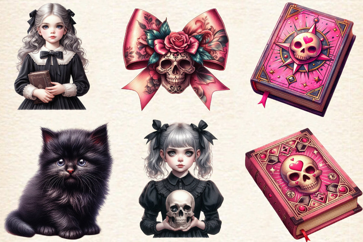 Halloween Glitter Sublimation PNG Bundle Spooky Gothic Halloween Designs