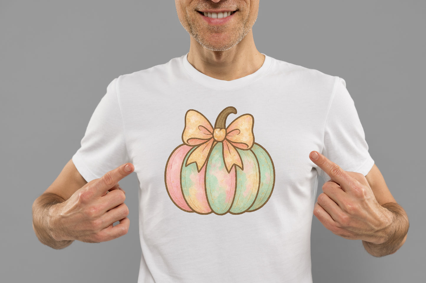 Pastel Halloween Pumpkin Bow PNG Sublimation Design