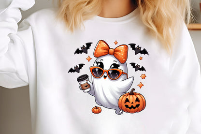 22 Watercolor Halloween Girl Ghost PNG Bundle Cute Spooky Ghost Clipart