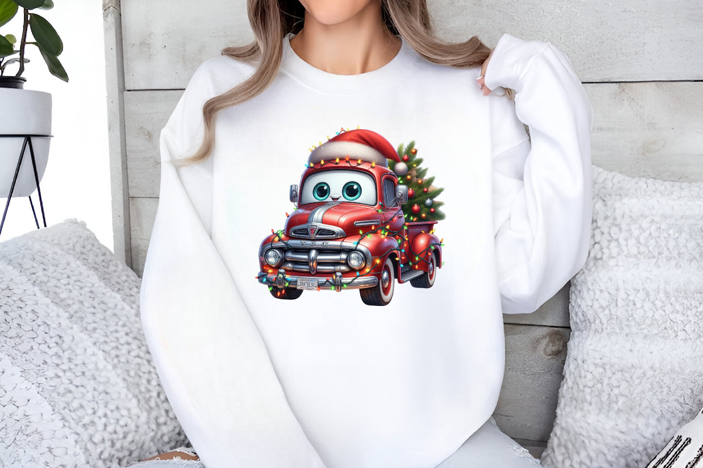 Watercolor Christmas Truck Clipart PNG Bundle | Cute Santa Holiday Truck & Festive Christmas Designs