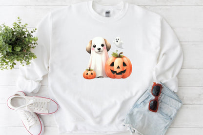 28 Halloween Ghost Dog PNG Bundle Cute Spooky Puppy Pumpkin Clipart