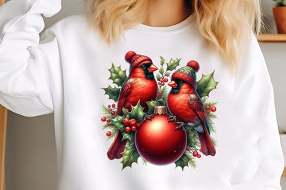 31 Watercolor Christmas Cardinal Bird PNG Red Bird Holiday Clipart