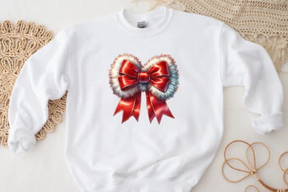 Christmas Red Bow PNG Festive Holiday Ribbon Clipart