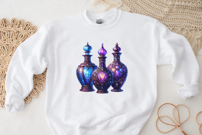 Halloween Gothic Potion Bottles PNG Bundle 24 Mystical Witchy Bottles