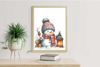 Christmas Snowman PNG Bundle | Watercolor Snowman, Cute Winter Snowman & Holiday Snowman Clipart