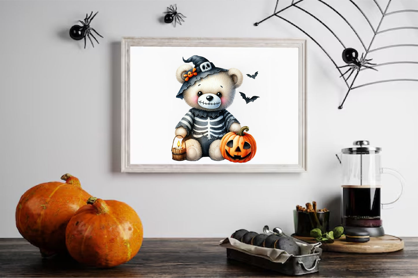 18 Halloween Scary Teddy Bear PNG Bundle Cute Spooky Bear Pumpkin Clipart
