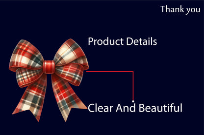Christmas Plaid Bows PNG Bundle | Watercolor Christmas Bow, Tartan Ribbon Bow & Holiday Bow Clipart