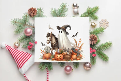 11 Watercolor Halloween Fall Ghost PNG Bundle Cute Spooky Autumn Clipart