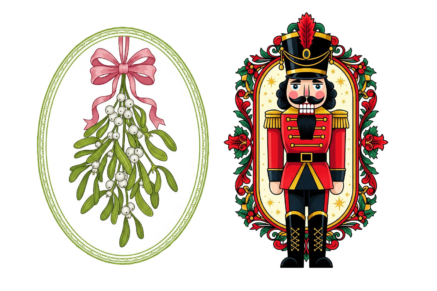 Christmas Frames Clipart PNG Bundle | Watercolor Festive Christmas Frame Clipart | Holiday Border Sublimation PNG