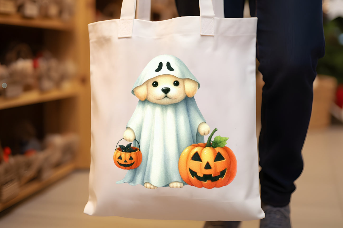 28 Halloween Ghost Dog PNG Bundle Cute Spooky Puppy Pumpkin Clipart