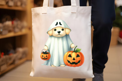 28 Halloween Ghost Dog PNG Bundle Cute Spooky Puppy Pumpkin Clipart