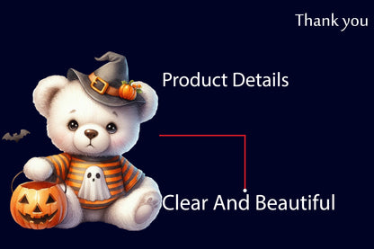 25 Watercolor Halloween Teddy Bear PNG Bundle Cute Bear Clipart