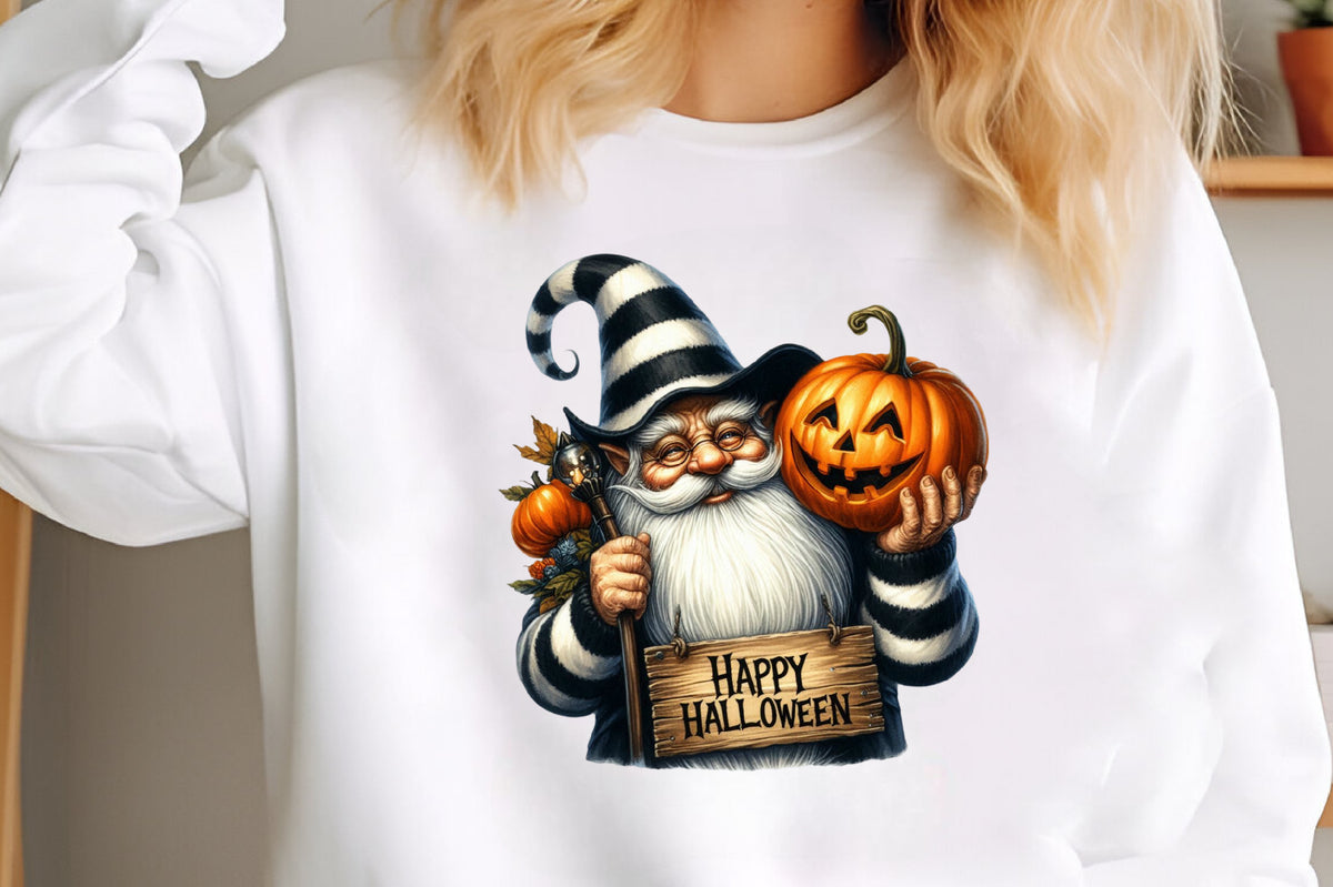 Watercolor Happy Halloween Gnome PNG Bundle 18 Cute Gnome Clipart