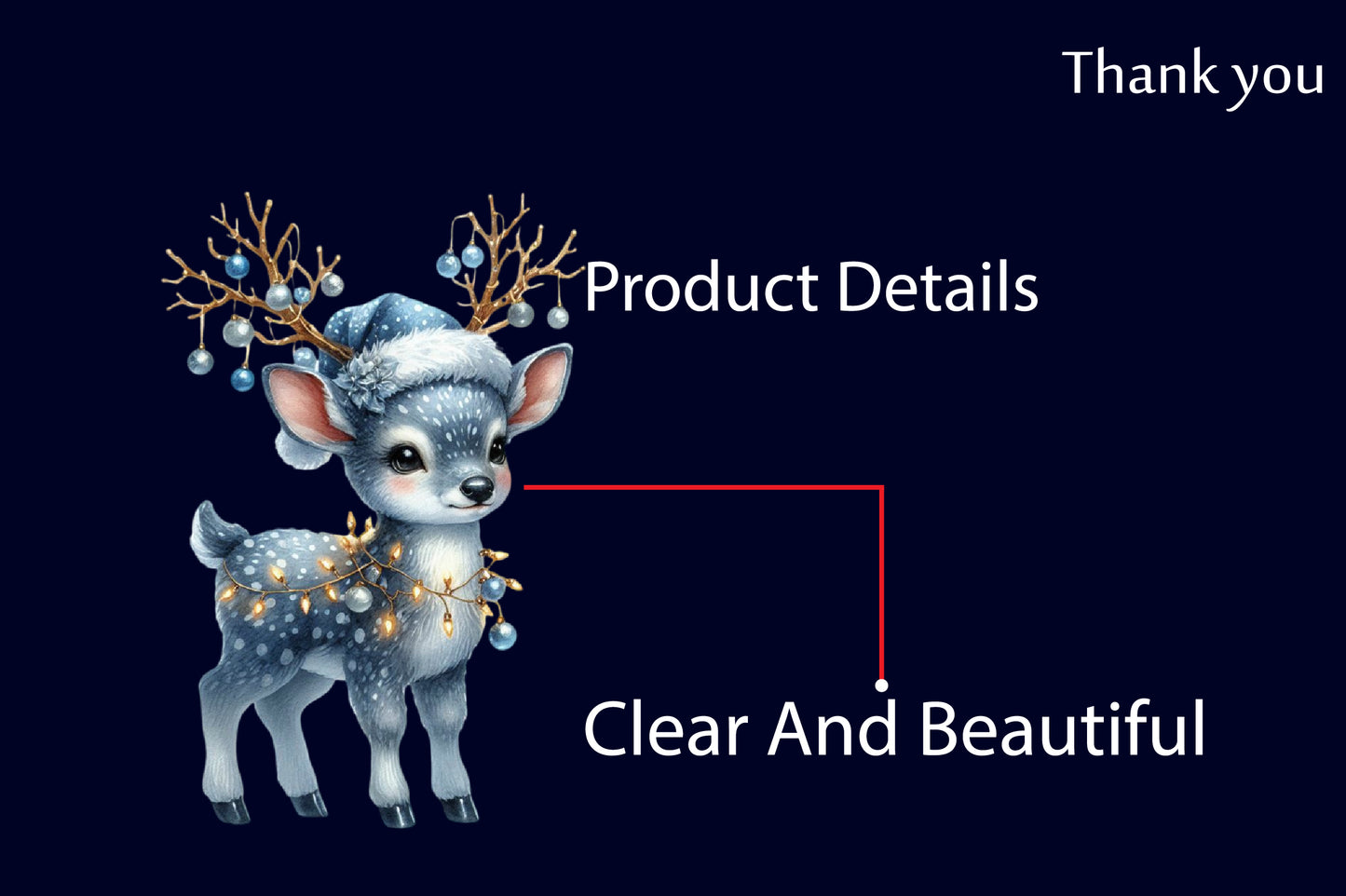 23 Christmas Blue Reindeer PNG Bundle Watercolor Winter Deer Clipart