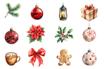 Christmas Clipart PNG Bundle | Winter Christmas Village & Holiday Decor | Christmas Sublimation