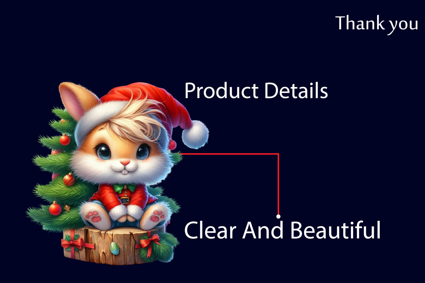 Christmas Bunny with Santa Hat PNG Clipart Bundle | Watercolor Christmas Rabbit, Cute Bunny, Santa Hat, Christmas Tree & Holiday Decor