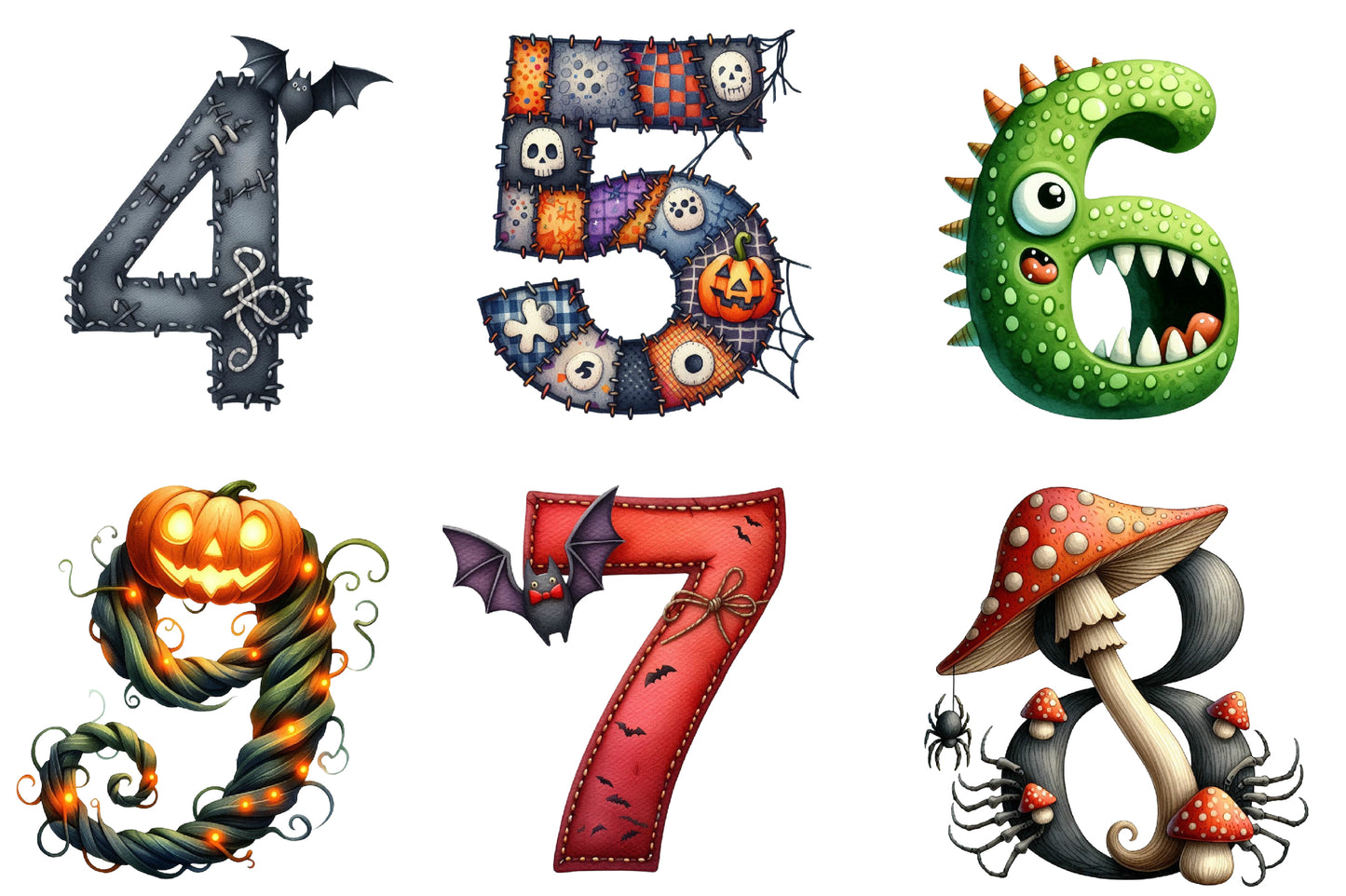 Halloween Alphabet Clipart PNG Bundle | Spooky ABC Letters, Halloween Letters PNG