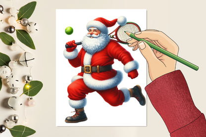 21 Christmas Santa PNG Sublimation Bundle Watercolor Holiday Santa Claus Clipart