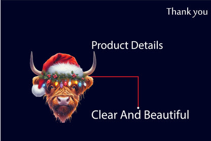 Christmas Highland Cow PNG Bundle | Watercolor Highland Cow, Christmas Cow & Festive Highland Cattle Clipart