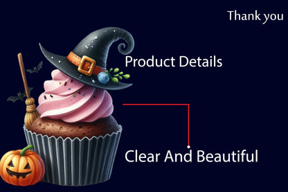 27 Watercolor Halloween Cupcake PNG Bundle Witch Hat Spooky Baking Clipart