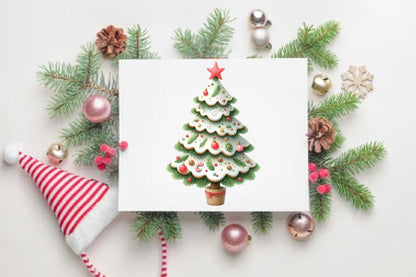 17 Watercolor Christmas Cookie Tree PNG Christmas Clipart
