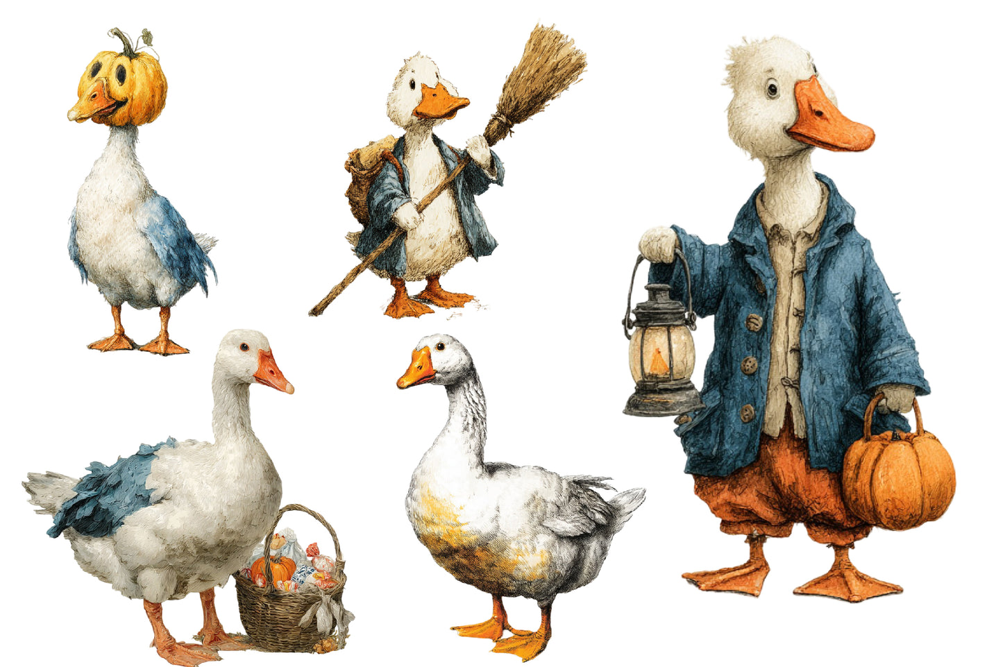 Goose Halloween Clipart PNG Bundle | Halloween Goose PNG, Witch Goose Clipart, Funny Goose Sublimation