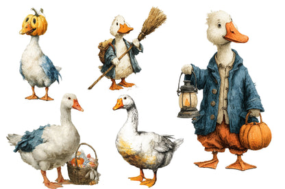 Goose Halloween Clipart PNG Bundle | Halloween Goose PNG, Witch Goose Clipart, Funny Goose Sublimation