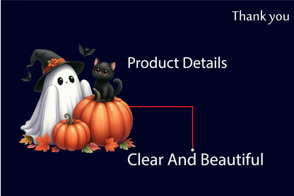 35 Watercolor Funny Autumn Ghost PNG Halloween Ghost Pumpkin Cat Clipart