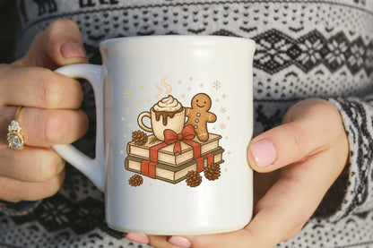 Cozy Christmas Gingerbread Hot Cocoa Books PNG