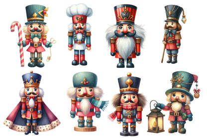 Christmas Nutcracker Clipart PNG Bundle | Watercolor Cute Nutcracker Christmas Clipart | Festive Holiday Sublimation PNG