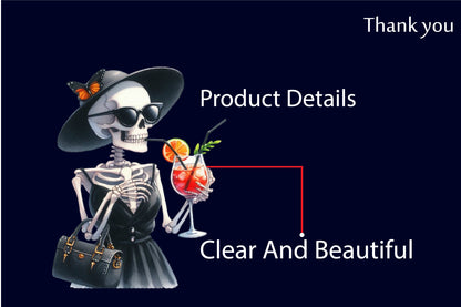 26 Watercolor Halloween Drinking Skeleton PNG Bundle Gothic Spooky Skeleton Clipart