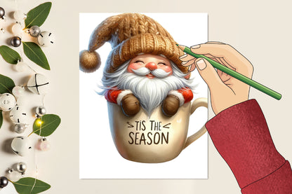 14 Christmas Gnome PNG Clipart Bundle Watercolor Holiday Gnome Sublimation
