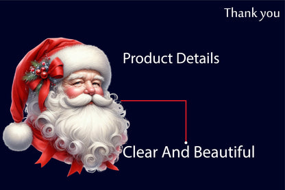 26 Watercolor Santa Claus Head PNG Clipart Bundle Christmas